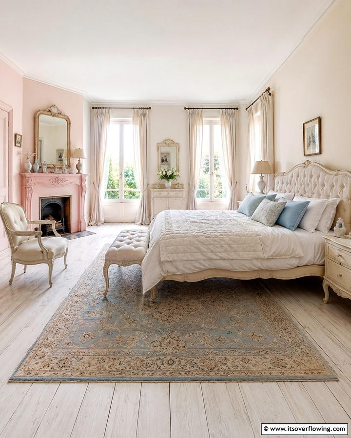Warm Pastel Palette - 30 French Country Fireplace Ideas- Rustic Charm