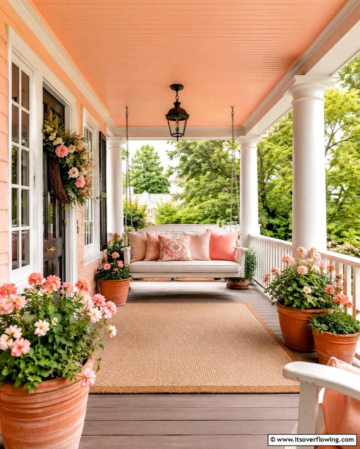 Warm Peach for Inviting Ambiance - 30 Porch Paint Color Ideas for Inviting Entryways