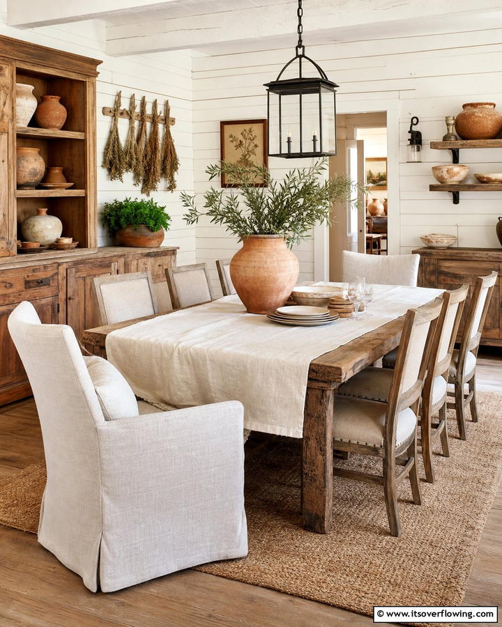 Warm Rustic Textures - 21 French Country Dining Room Ideas for Elegance