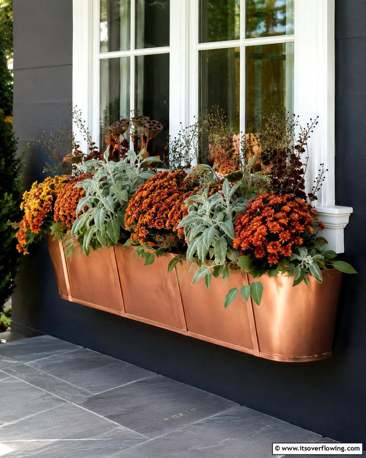 Warm Spice and Sage - 30 Fall Window Box Ideas for Autumn-Inspired Floral Displays