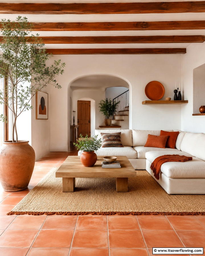 Warm Terracotta Accents - 25 Spanish Modern Interior Design Ideas for Your Home
