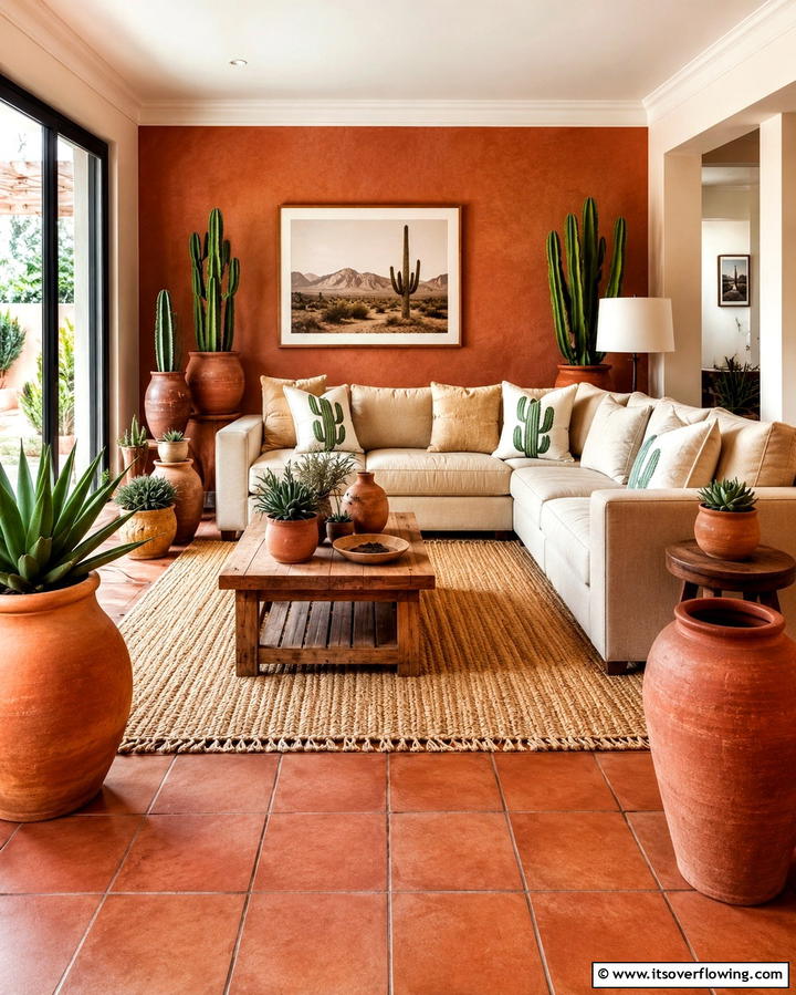 Warm Terracotta Accents - 25 Desert Themed Room Ideas for a Warm and Inviting Space