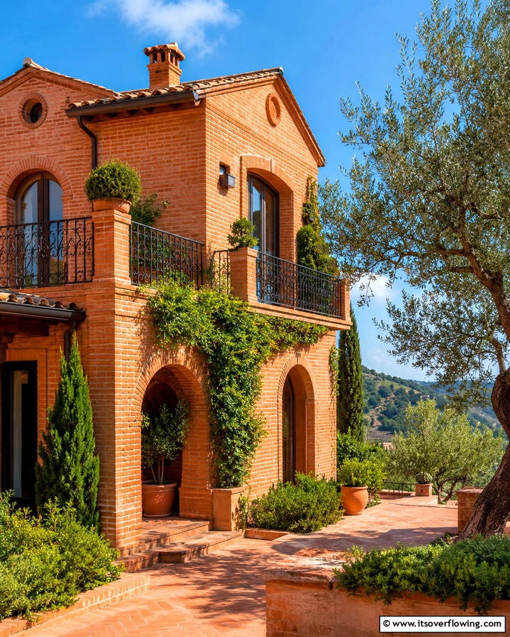 Warm Terracotta Brick Exterior - 25 Painted Brick Houses Ideas for a Fresh Look