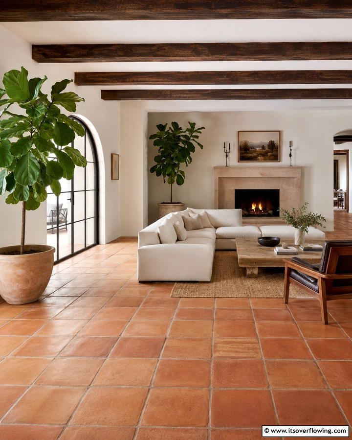 Warm Terracotta Flooring - 30 Mexican Style House Design Ideas for Vibrant Homes