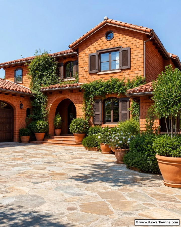 Warm Terracotta Hues for Mediterranean Charm - 20 Home Designs Using Natural Clay Siding Colors