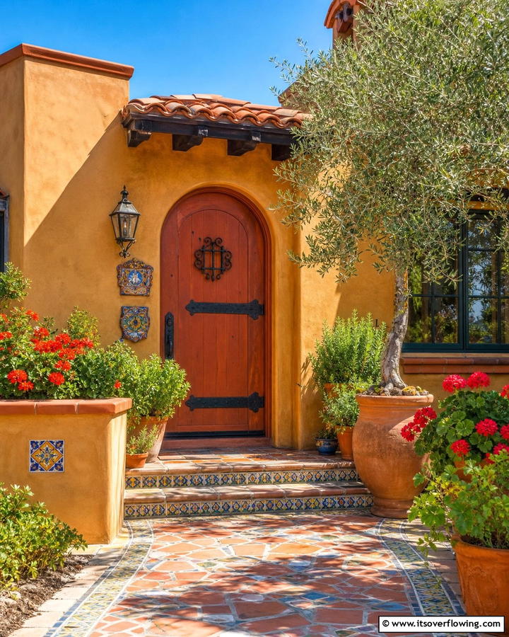 Warm Terracotta Vibe - 21 Front Door Color Ideas to Boost Your Home’s Curb Appeal