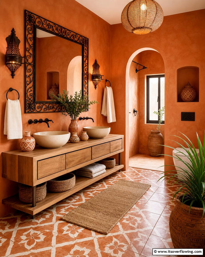 Warm Terracotta Vibes - 21 Bathroom Color Ideas to Refresh Your Space with Vibrant Hues