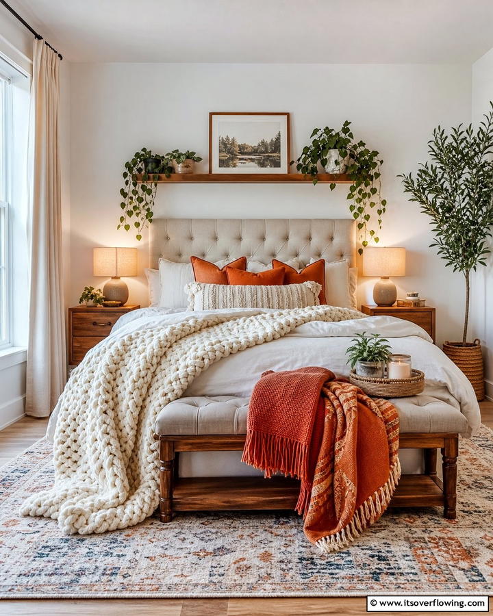 Warm Throw Blankets - 21 Cozy Bedroom Ideas for Relaxing Retreats