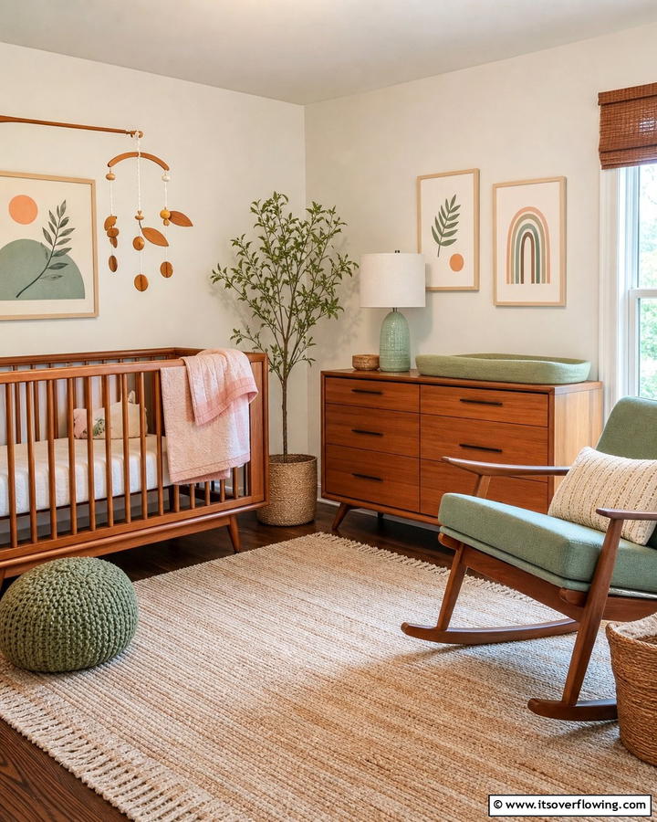 Warm Wooden Accents - 20 Mid-century Modern Nursery Ideas for Stylish Kids