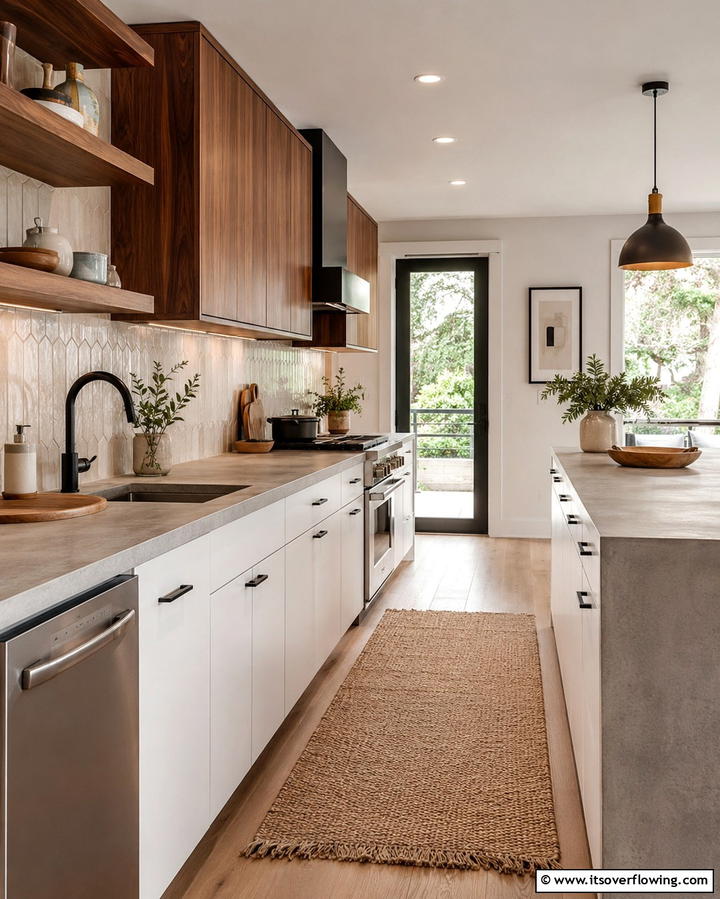 Warm Wooden Accents - 30 Parallel Modular Kitchen Designs for Efficient Cooking