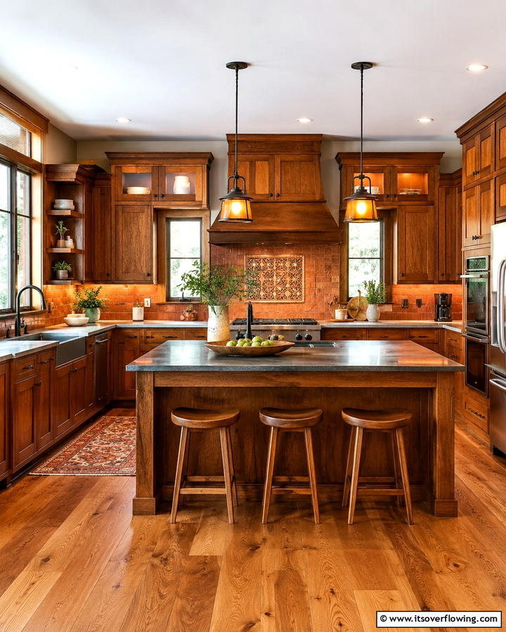 Warm Wooden Cabinetry - 25 Craftsman Kitchen Ideas for a Classic and Timeless Design