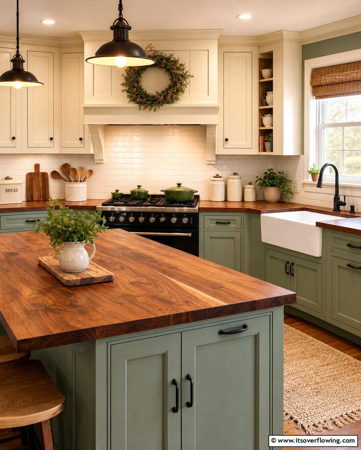 Warm Wooden Countertops - 25 Traditional Kitchen Ideas for Timeless Elegance