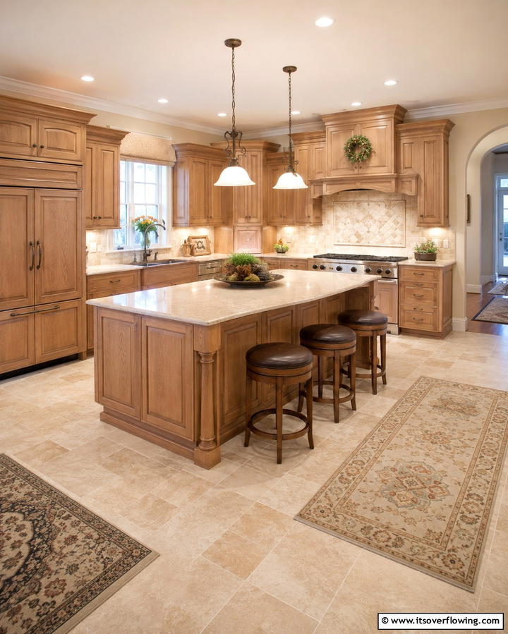 Warm and Cozy Traditional Style - 30 White Oak Cabinet Kitchen Ideas for Timeless Style