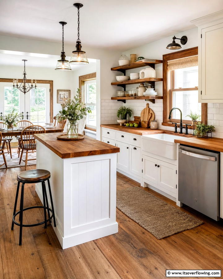 Warm and Inviting Farmhouse Style - 20 Kitchens with Butcher Block Countertops Ideas