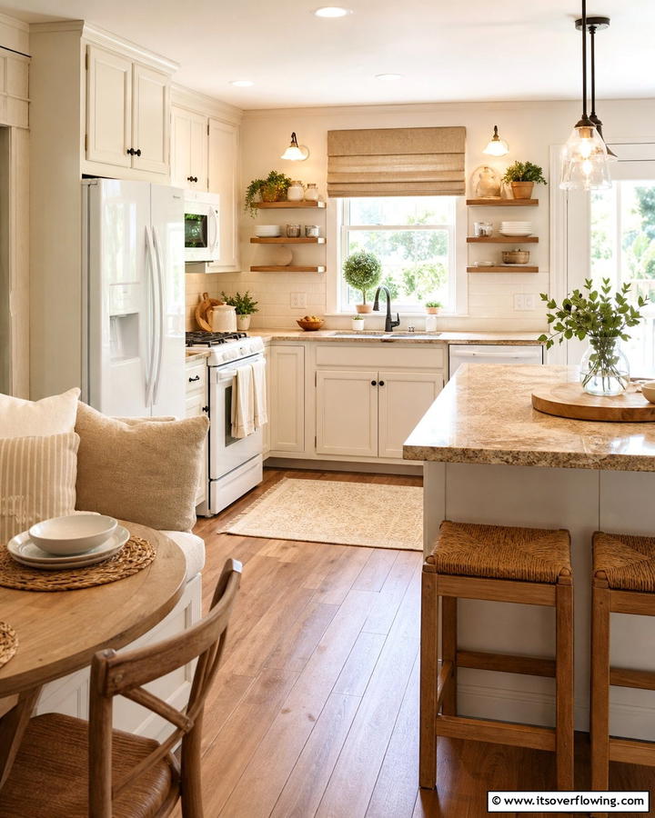 Warm and Inviting White Kitchen - 21 Kitchen Ideas with White Appliances for a Clean Look