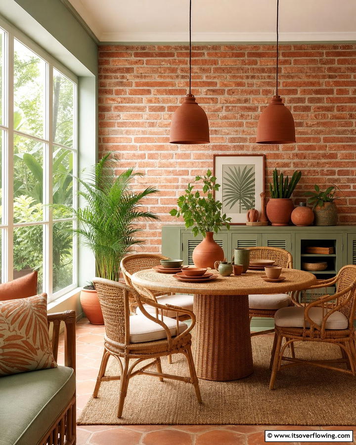Warm and Inviting with Terracotta Brick Wallpaper - 25 Brick Wallpaper Ideas to Transform Your Interior Spaces