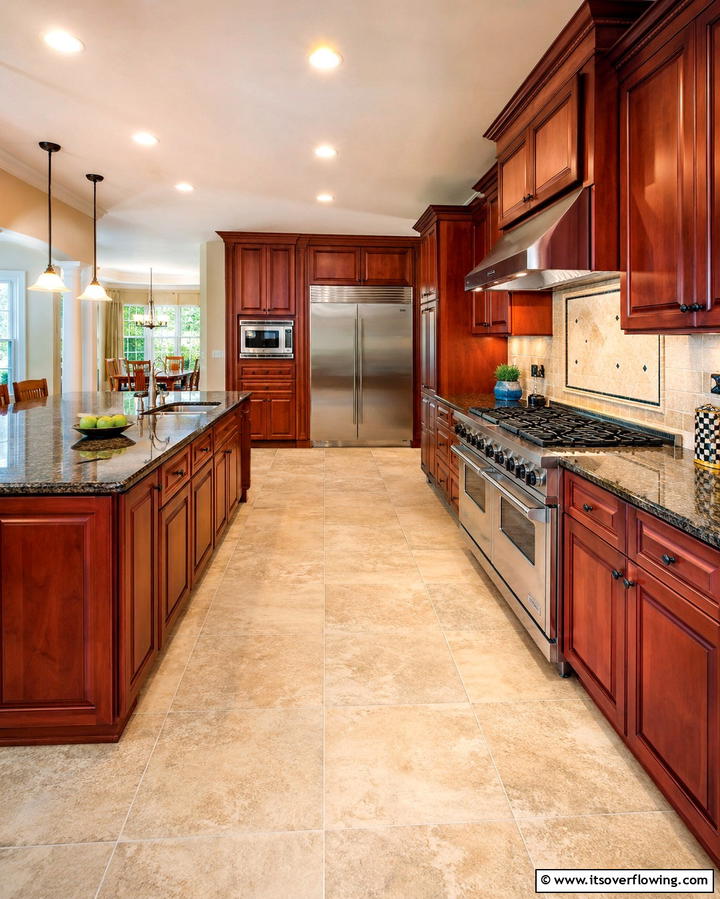 Warmth and Comfort in the Kitchen - 25 Natural Cherry Kitchen Cabinets for a Warm and Inviting Look