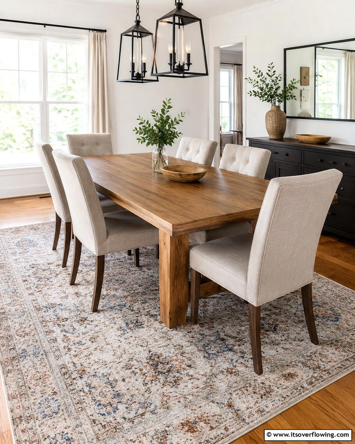 Washable Rugs for Practical Elegance - 30 Dining Room Rug Ideas to Anchor Your Table Setting