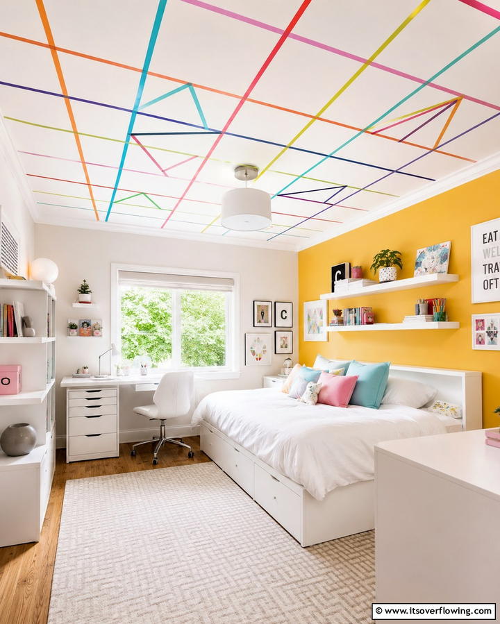 Washi Tape Designs for Creativity - 25 Affordable Cheap Ceiling Ideas for Your Home