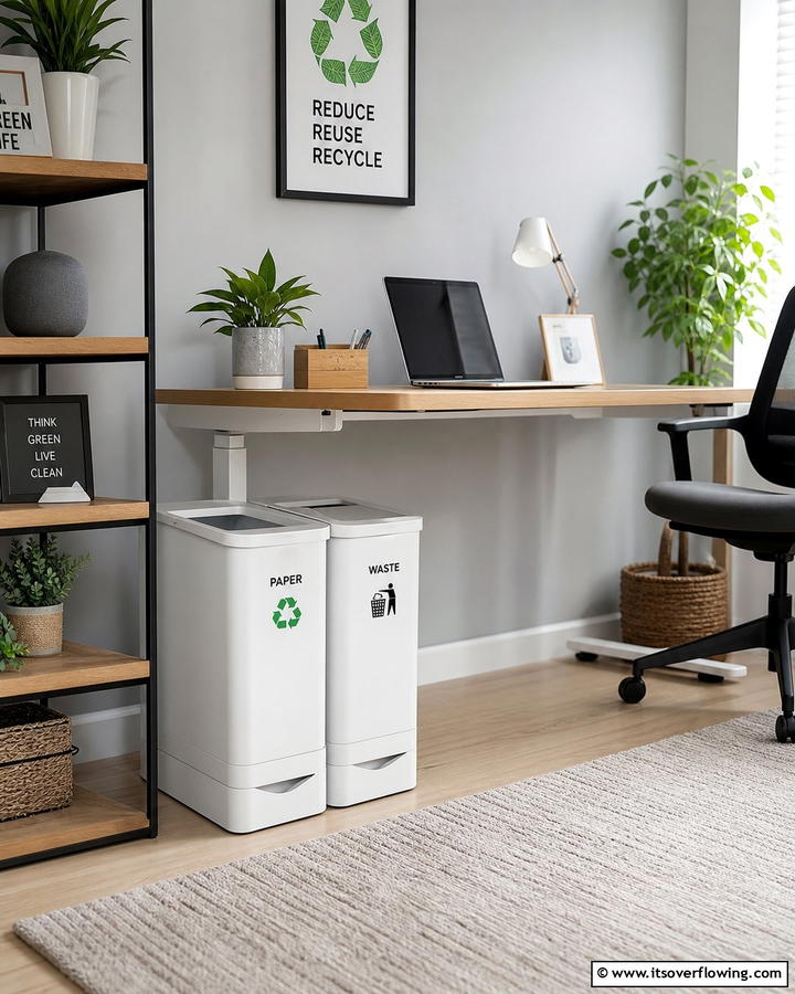 Waste and Recycling Solutions - 21 Desk Organization Ideas for Clutter-Free Workspaces