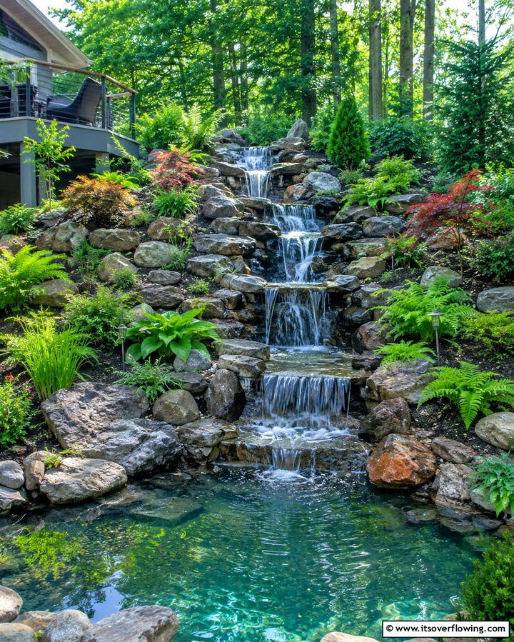 Water Feature Design on Slopes - 30 Hillside Landscaping Ideas for Sloped Yards