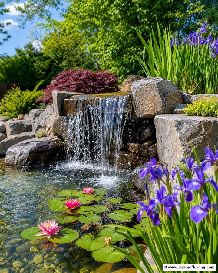 Water Feature Flower Gardens - 25 Flower Garden Ideas to Brighten Your Outdoor Space