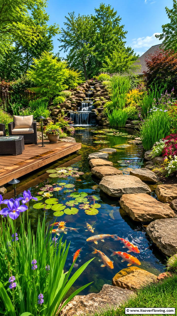 Water Feature Garden - 30 Garden Layout Ideas- Strategic Planting & Design Tips