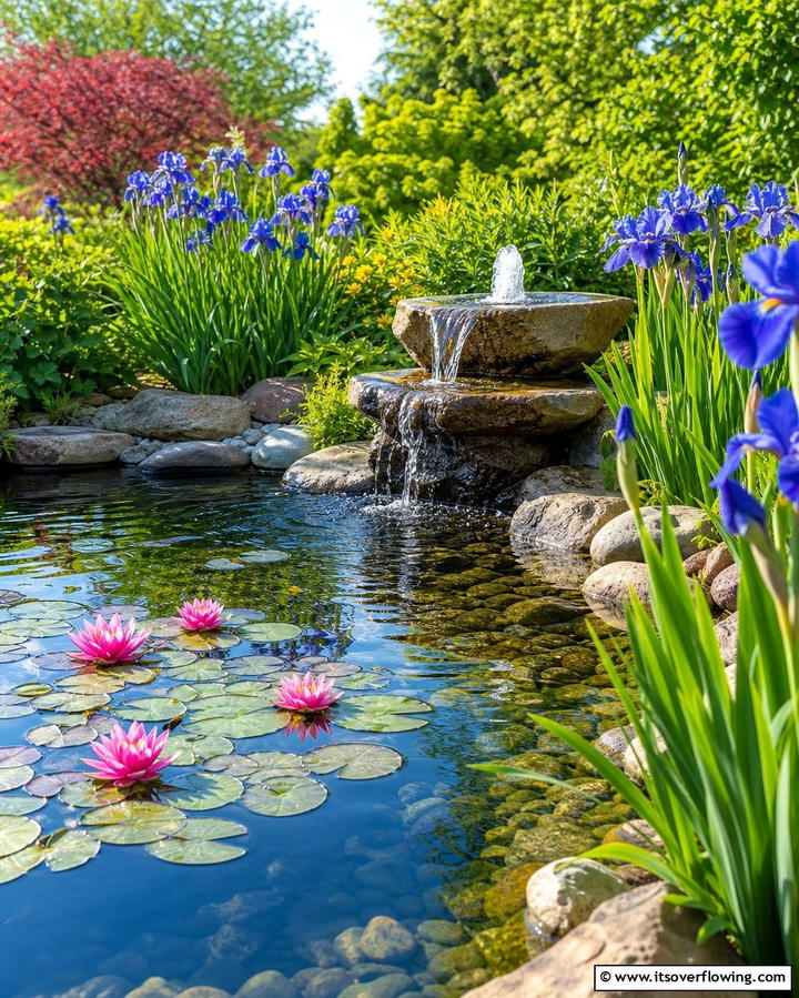 Water Feature Gardens - 25 Flower Garden Ideas to Brighten Your Outdoor Space