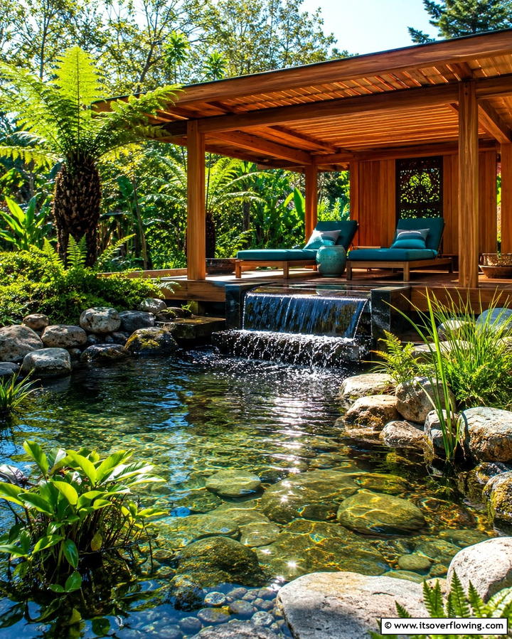 Water Feature Gazebo Retreat - 30 Backyard Gazebo Ideas for Outdoor Entertaining