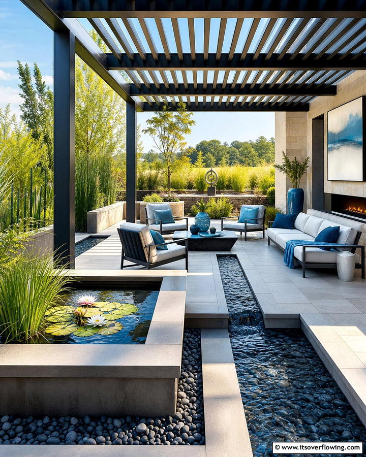 Water Feature Integration - 21 Covered Patio Ideas for All-Weather Outdoor Living