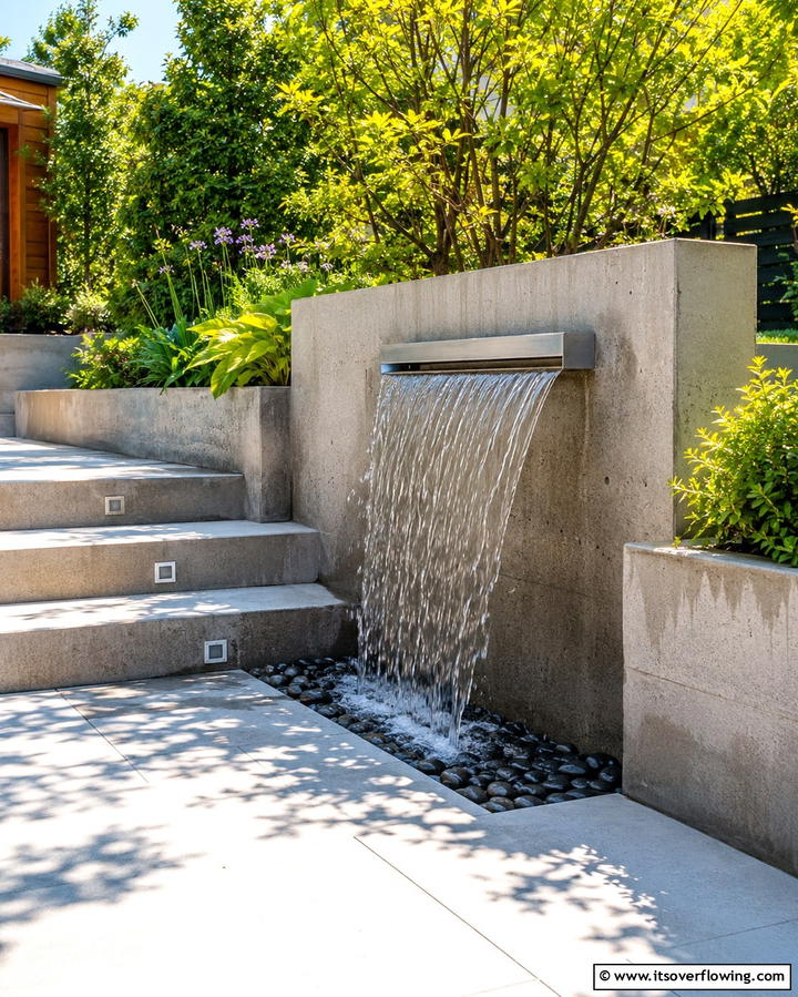 Water Feature IntegrationOne - 25 Terraced Garden Ideas for Sloped Landscapes