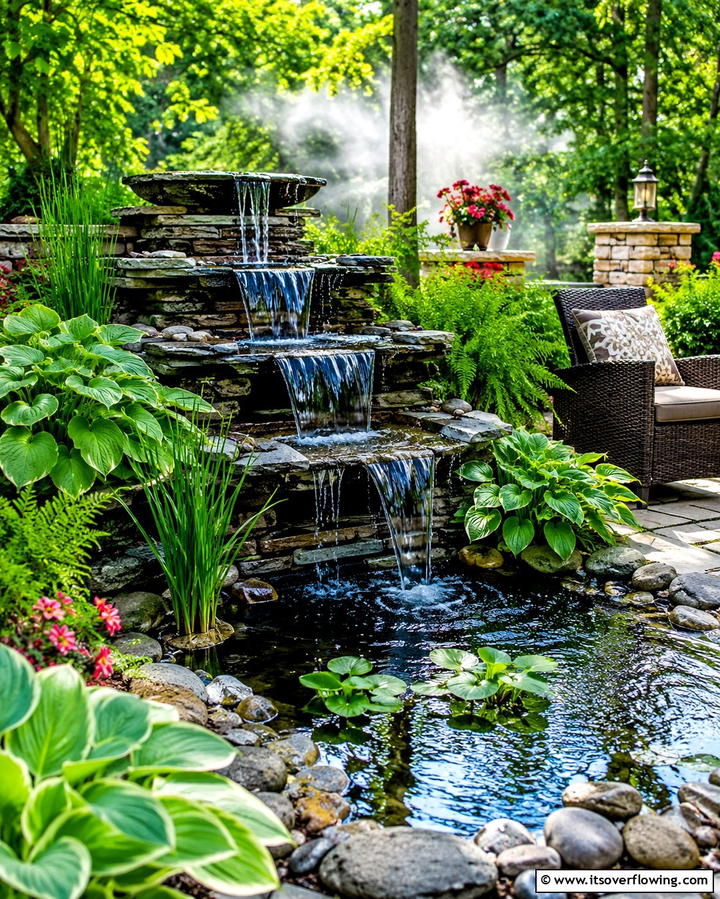 Water Feature Paradise - 30 Patio Garden Ideas for Lush Small-Space Greenery
