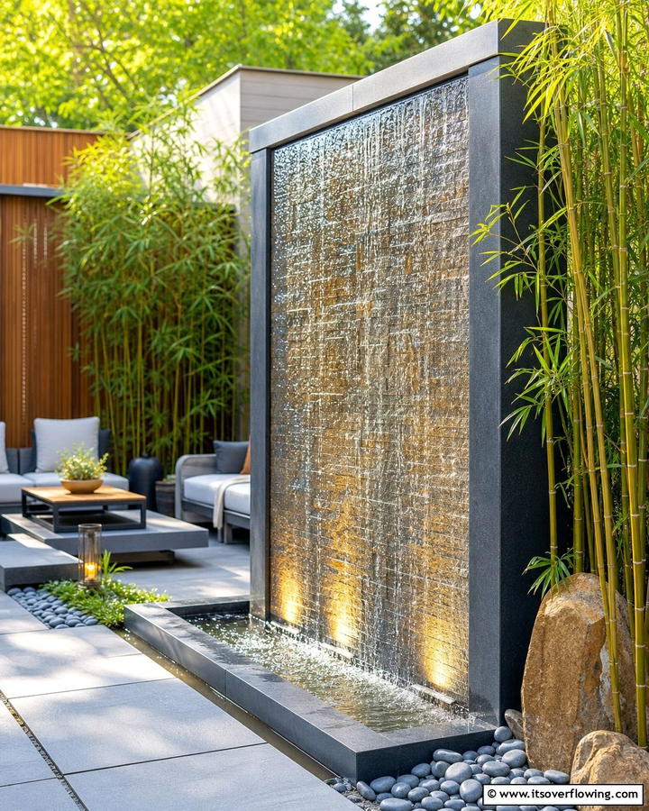 Water Feature Partitions for Tranquil Divides - 21 Patio Privacy Solutions for Secluded Outdoor Relaxation