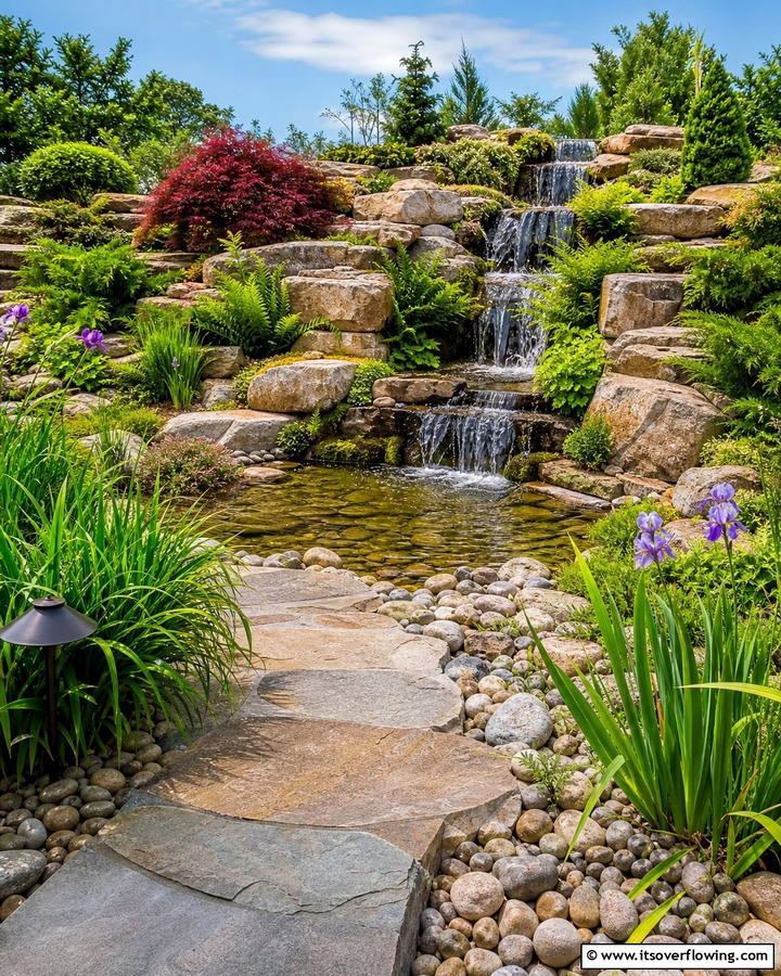 Water Feature Rock Garden - 21 Rock Garden Designs for Low-Maintenance Landscape Beauty