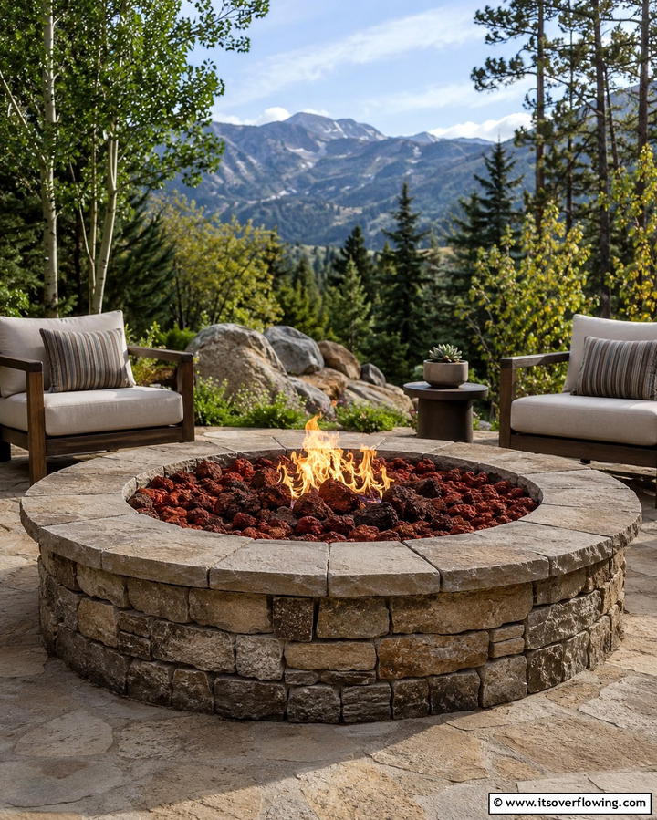 Water Feature Surrounds - 25 Red Lava Rock Landscaping Ideas for a Unique Yard