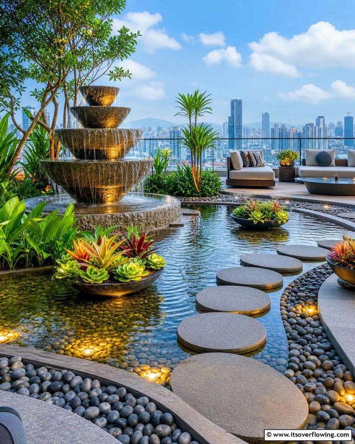 Water Feature Wonderland - 21 Rooftop Deck Layouts for Urban Outdoor Entertainment Areas