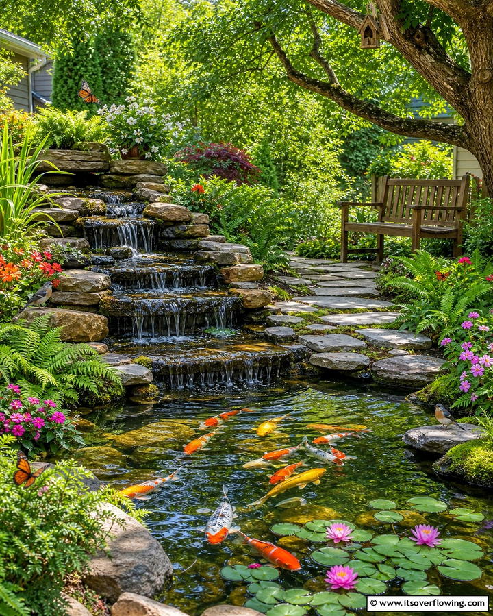 Water Feature for Relaxation - 25 Backyard Entertainment Ideas for Fun Gatherings