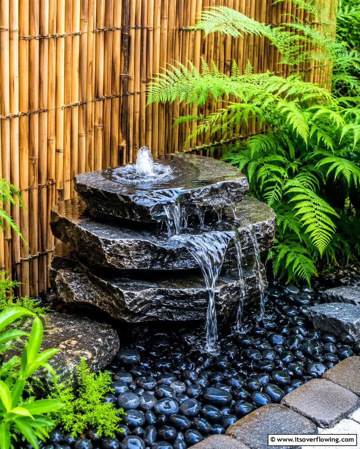 Water Feature for Serenity - 30 Space-Saving Townhouse Backyard Design Ideas
