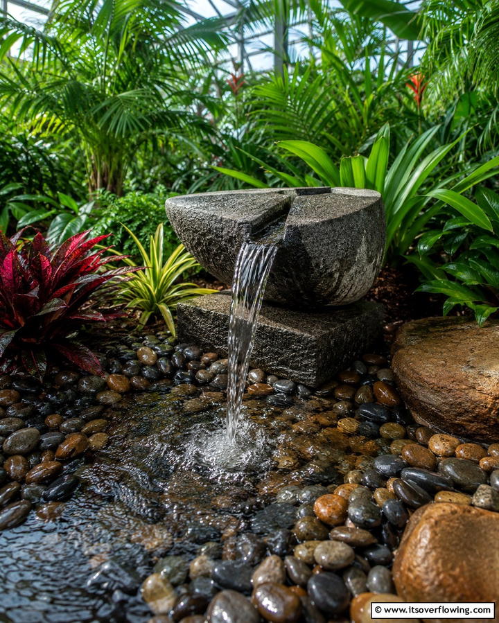 Water Feature for a Tranquil Environment - 25 Greenhouse Decor Ideas for Plant Lovers