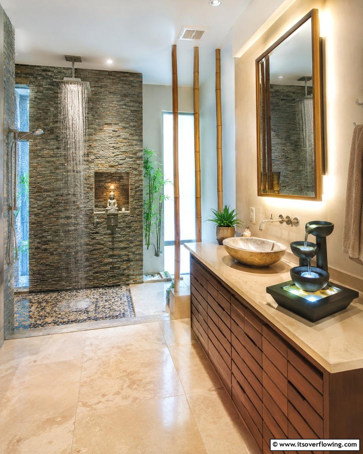 Water Features for a Sense of Calm - 20 Zen Bathroom Ideas for a Relaxing Retreat