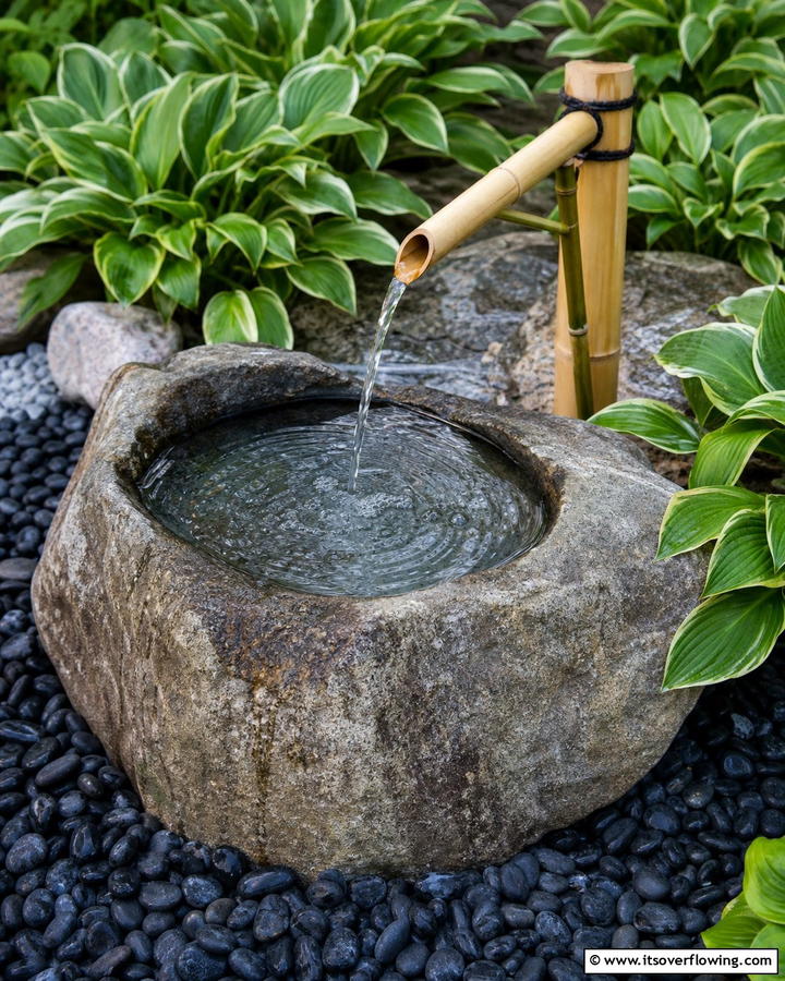Water Features with Bamboo Spouts - 30 Asian-Inspired Landscaping Ideas for Serene Gardens