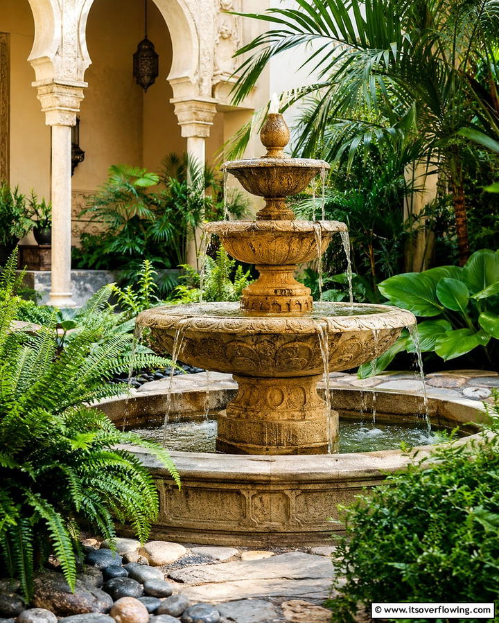 Water Features with Natural Stone - 25 Mediterranean Patio Ideas for Outdoor Living Spaces