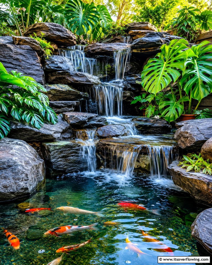 Water Features with Natural Stones - 25 Tropical Landscape Ideas for Your Outdoor Paradise