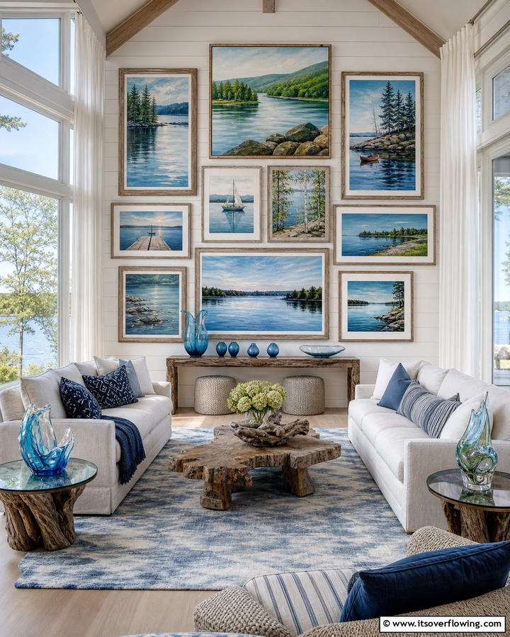 Water Inspired Artwork Displays - 21 Lake House Decorating Ideas for Serene Waterfront Vibes
