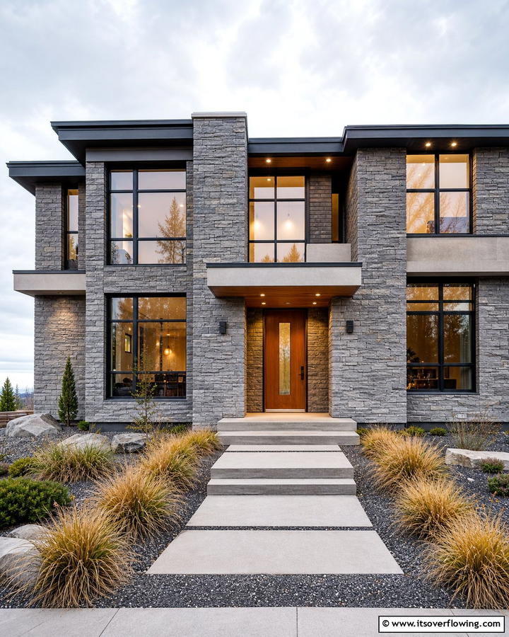 Water Resistant Stone Cladding - 30 Natural Stone Wall Ideas for Rustic Outdoor Landscapes