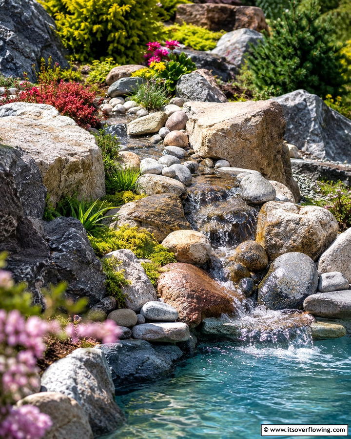 Water and Stone Combination - 25 Small Pool Waterfall Ideas for Your Backyard