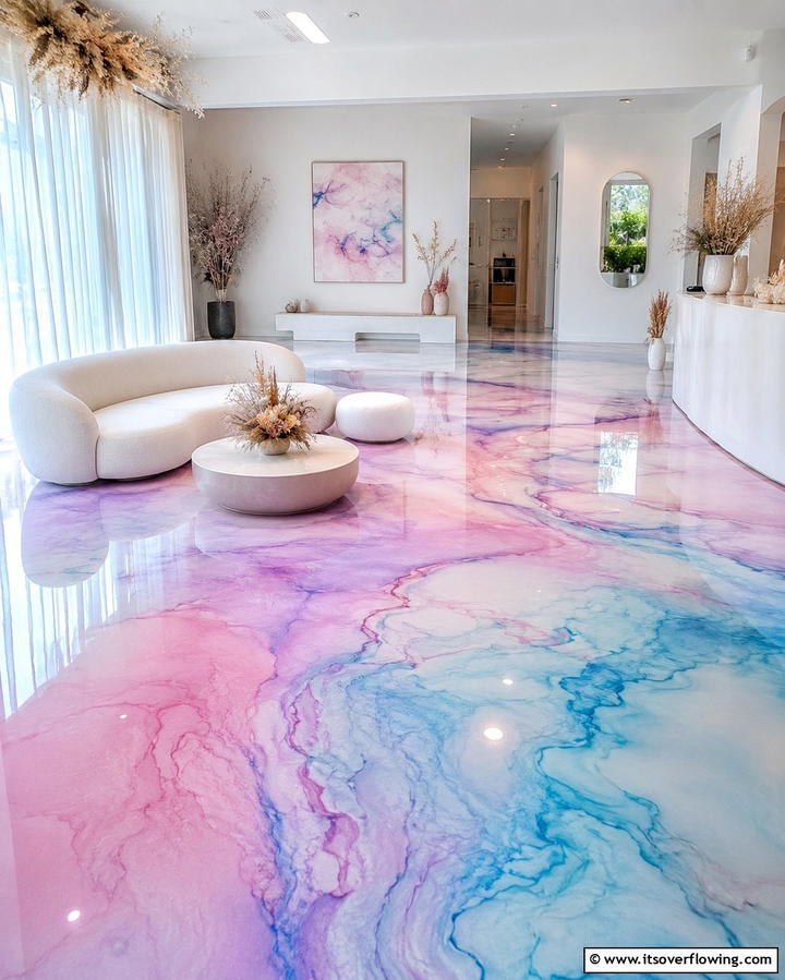 Watercolor Effect Epoxy Floors - 25 Epoxy Floor Designs for Modern and Durable Homes