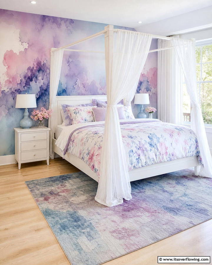 Watercolor Wash Serenity - 21 Stunning Bedroom Wallpaper Ideas to Elevate Your Sanctuary