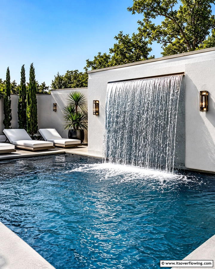 Waterfall Accent - 25 Spool Pool Ideas for Compact Backyard Spaces