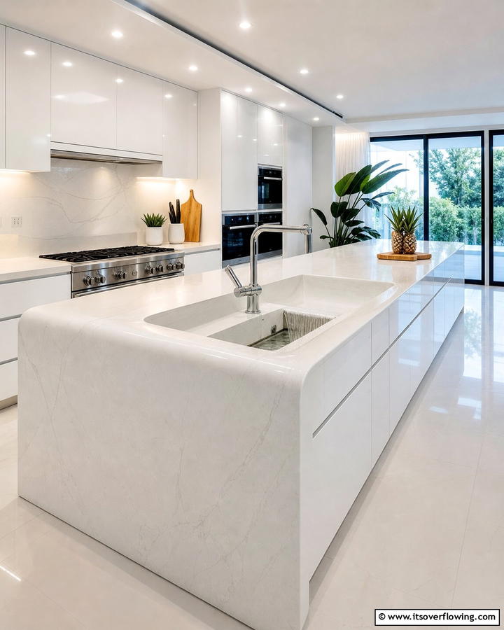 Waterfall Edge Sink Aesthetics - 30 Kitchen Sink Ideas Combining Function and Style
